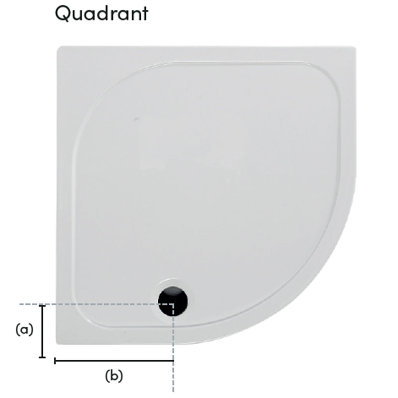 Coram Showers Flat Top Quadrant Stone Resin Shower Tray (2 sizes, White) - Brand New Bathrooms