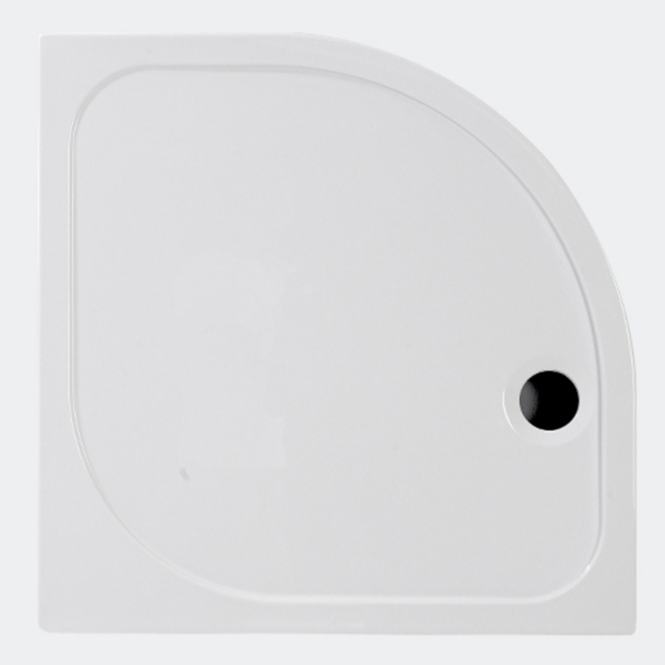 Coram Showers Flat Top Quadrant Stone Resin Shower Tray (2 sizes, White)