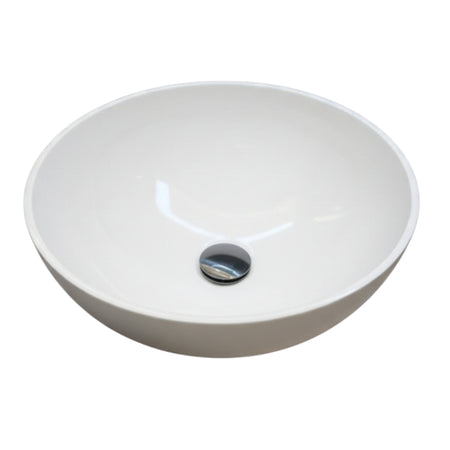 Loutro Lavabo Zora Round Polystone Basin (1 size, Gloss White) - Brand New Bathrooms