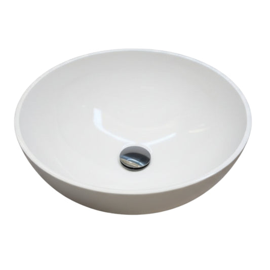 Loutro Lavabo Zora Round Polystone Basin (1 size, Gloss White) - Brand New Bathrooms