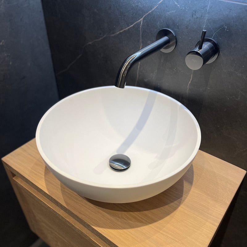 Loutro Lavabo Zora Round Polystone Basin (1 size, Gloss White) - Brand New Bathrooms