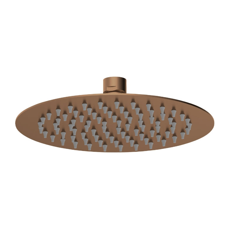 Nuie Fixed Stainless Steel Shower Head (2 styles, Brushed Bronze) - Brand New Bathrooms