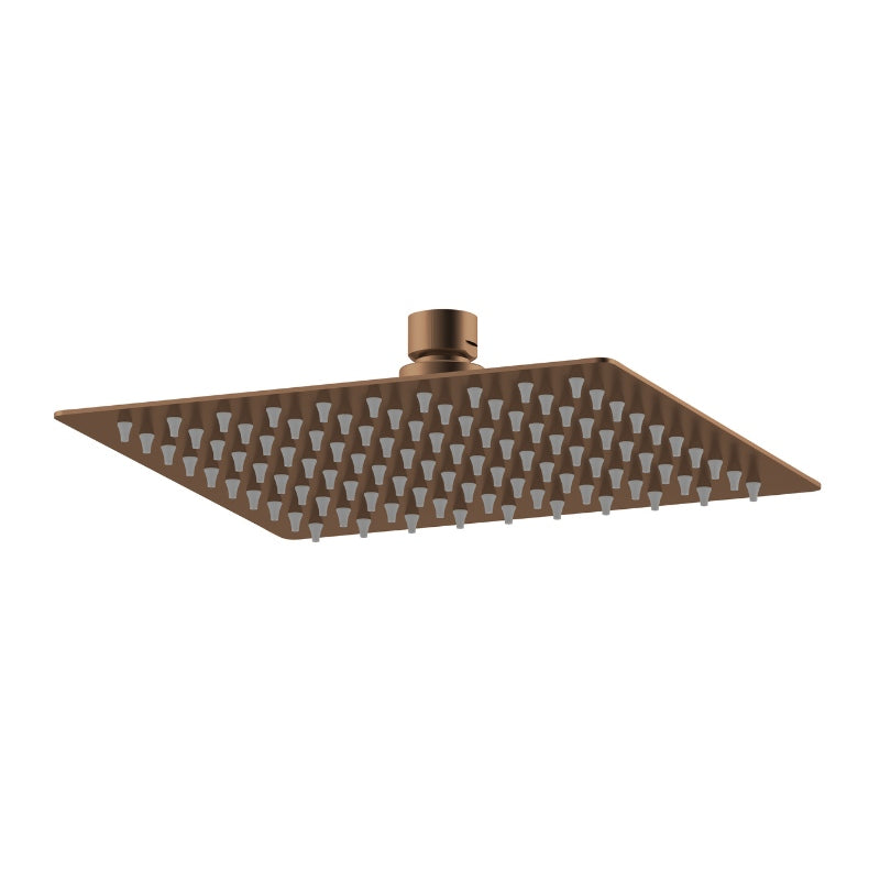 Nuie Fixed Stainless Steel Shower Head (2 styles, Brushed Bronze) - Brand New Bathrooms