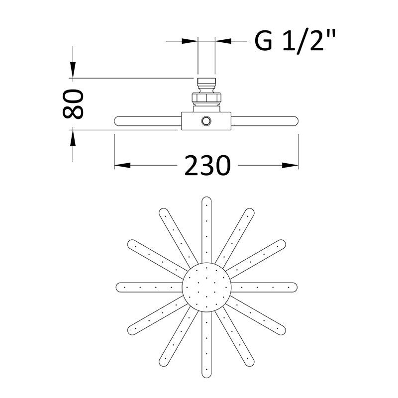 Hudson Reed Fixed Shower Heads Fixed Head (Chrome) - Brandnew Bathroom