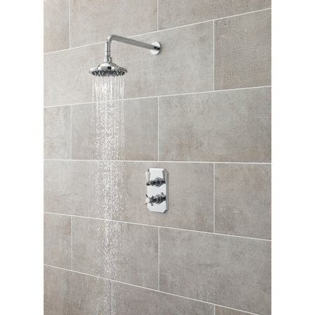 Nuie Edwardian Twin Thermostatic Shower Valve (1 size, Chrome) - Brand New Bathrooms