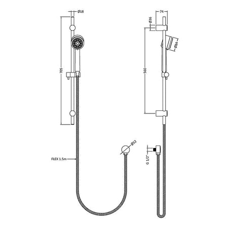Hudson Reed Slide Rail Kits Linear Slide Rail Kits (Chrome) - Brandnew Bathroom