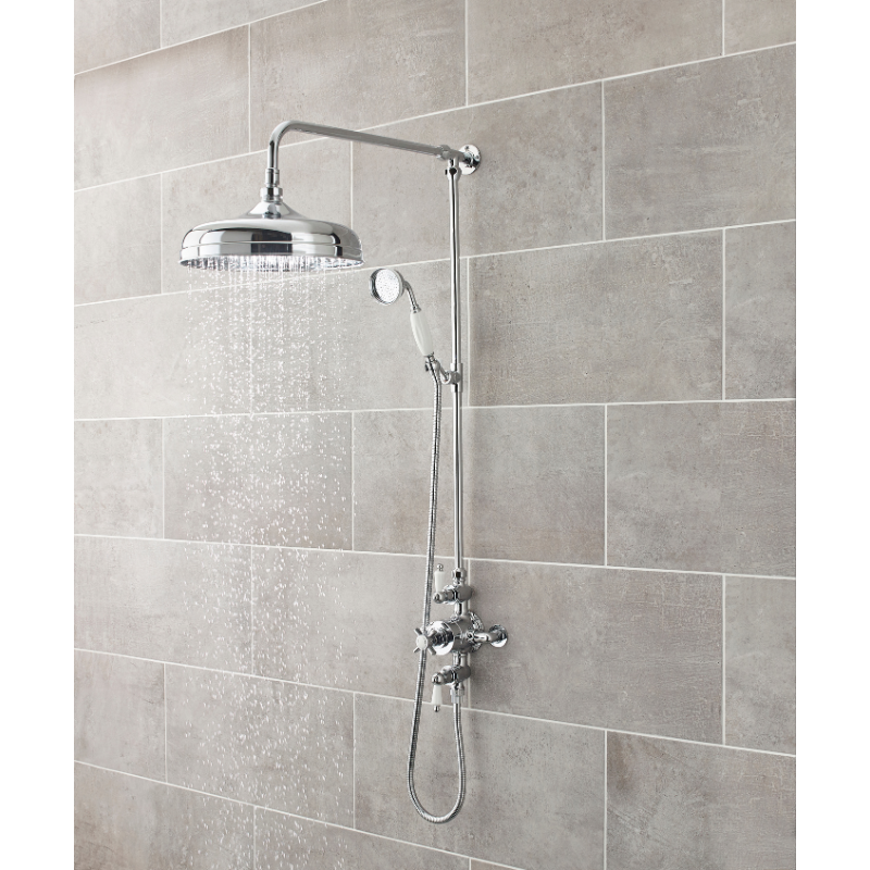 Nuie Edwardian Triple Thermostatic Shower Valve (1 size, Chrome) - Brand New Bathrooms