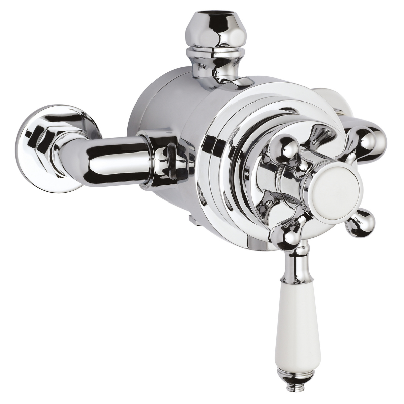 Nuie Victorian Dual Thermostatic Shower Valve (1 size, Chrome) - Brand New Bathrooms