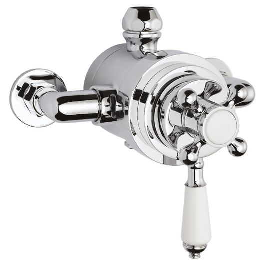 Nuie Victorian Dual Thermostatic Shower Valve (1 size, Chrome) - Brand New Bathrooms