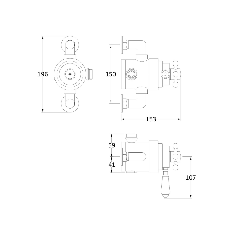 Nuie Victorian Dual Thermostatic Shower Valve (1 size, Chrome) - Brand New Bathrooms