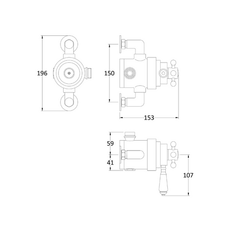 Nuie Victorian Dual Thermostatic Shower Valve (1 size, Chrome) - Brand New Bathrooms