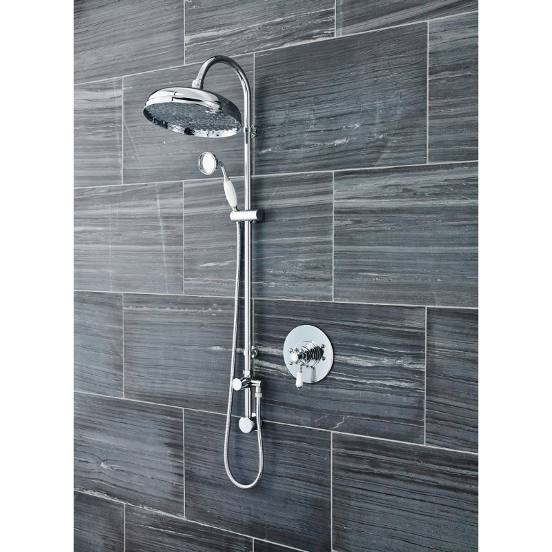 Nuie Victorian Dual Thermostatic Shower Valve (1 size, Chrome) - Brand New Bathrooms