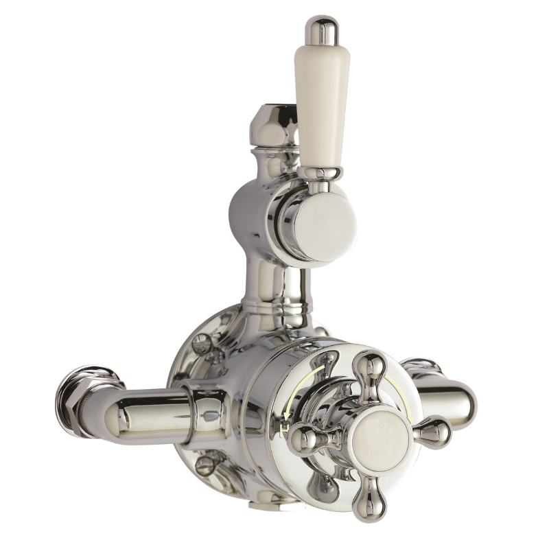 Nuie Victorian Twin Thermostatic Shower Valve (1 size, Chrome) - Brand New Bathrooms