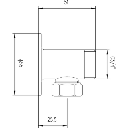Nuie Shower Accessories Bar Showers Backplate Elbow Unions (1 size, Chrome) - Brand New Bathrooms