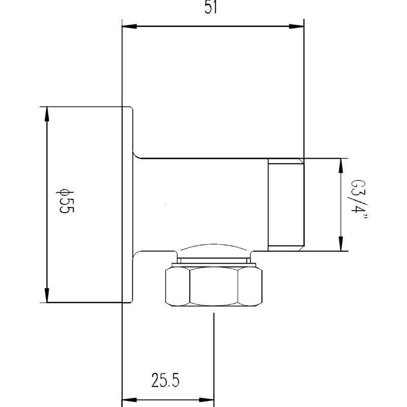 Nuie Shower Accessories Bar Showers Backplate Elbow Unions (1 size, Chrome) - Brand New Bathrooms
