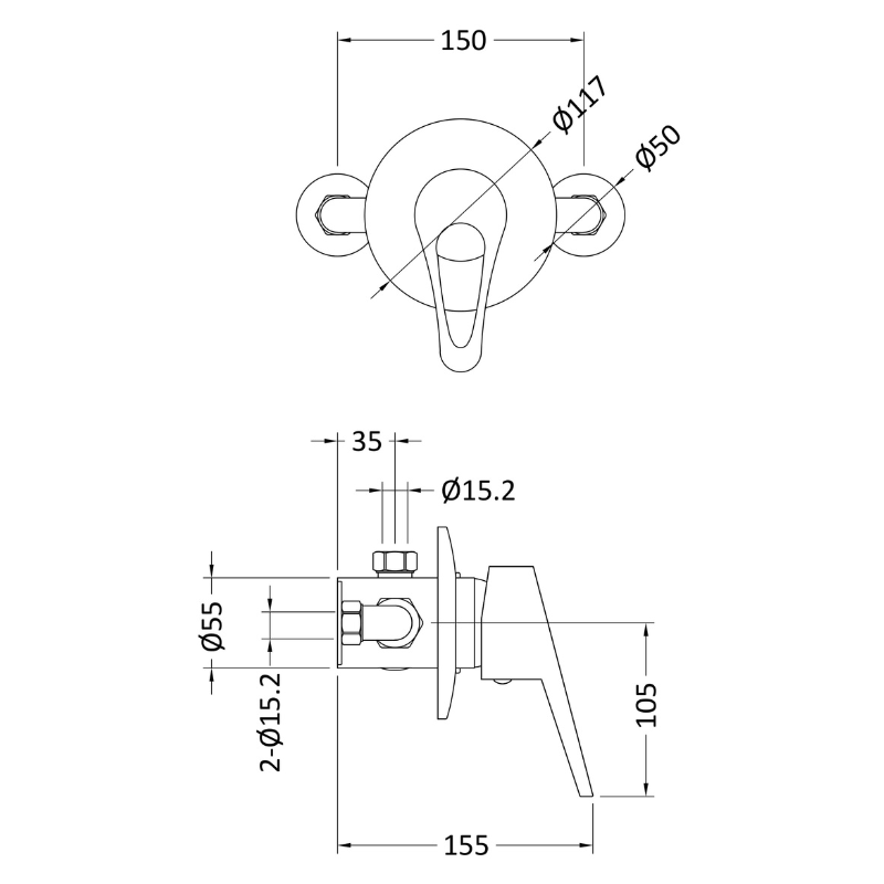 Nuie Round Showers Concealed Or Exposed Shower Valve (1 size, Chrome) - Brand New Bathrooms