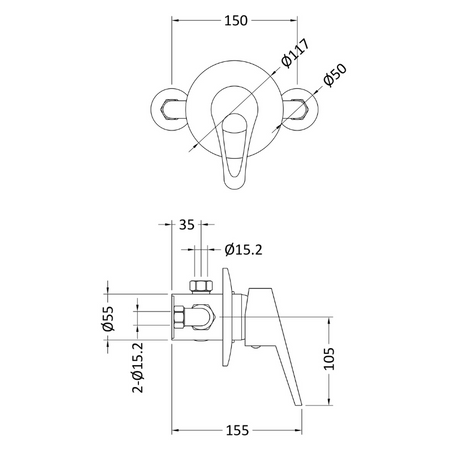 Nuie Round Showers Concealed Or Exposed Shower Valve (1 size, Chrome) - Brand New Bathrooms