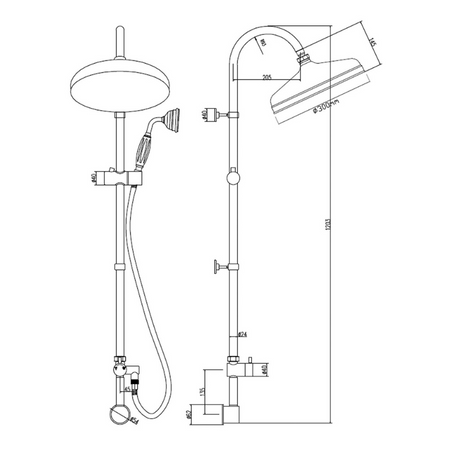 Nuie Shower Kits Rigid Riser Kit (1 size, Chrome) - Brand New Bathrooms
