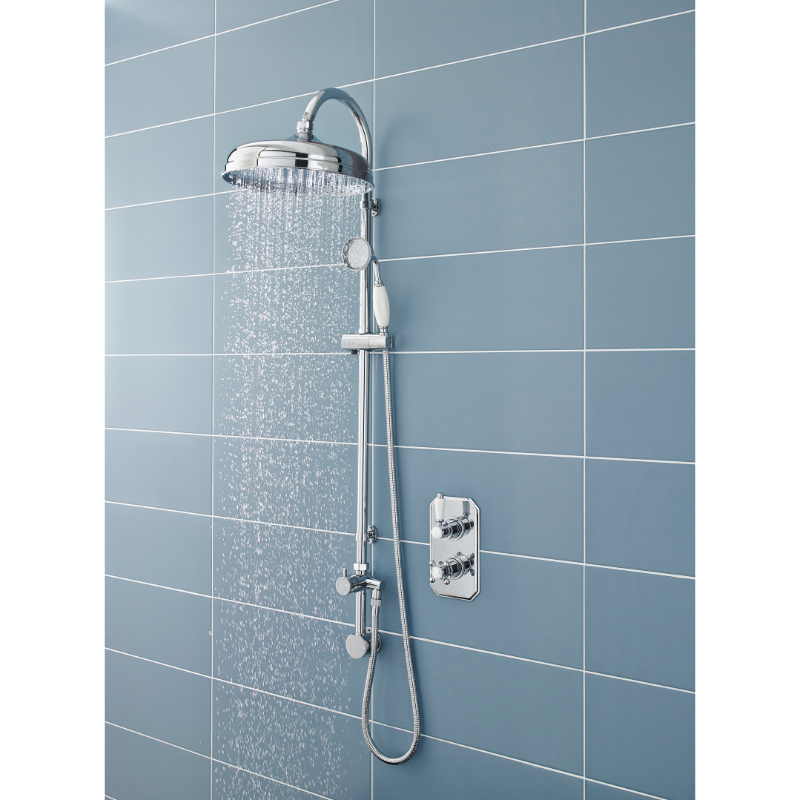Nuie Shower Kits Rigid Riser Kit (1 size, Chrome) - Brand New Bathrooms