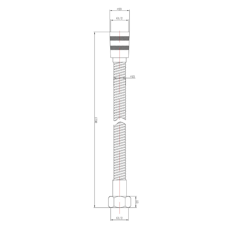 Nuie Shower Accessories Shower Flex (2 sizes, Chrome) - Brand New Bathrooms