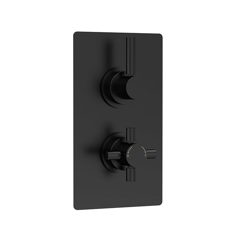 Hudson Reed Tec Pura Thermostatic Shower Valve With Diverter (2 sizes, Matt Black) - Brandnew Bathroom