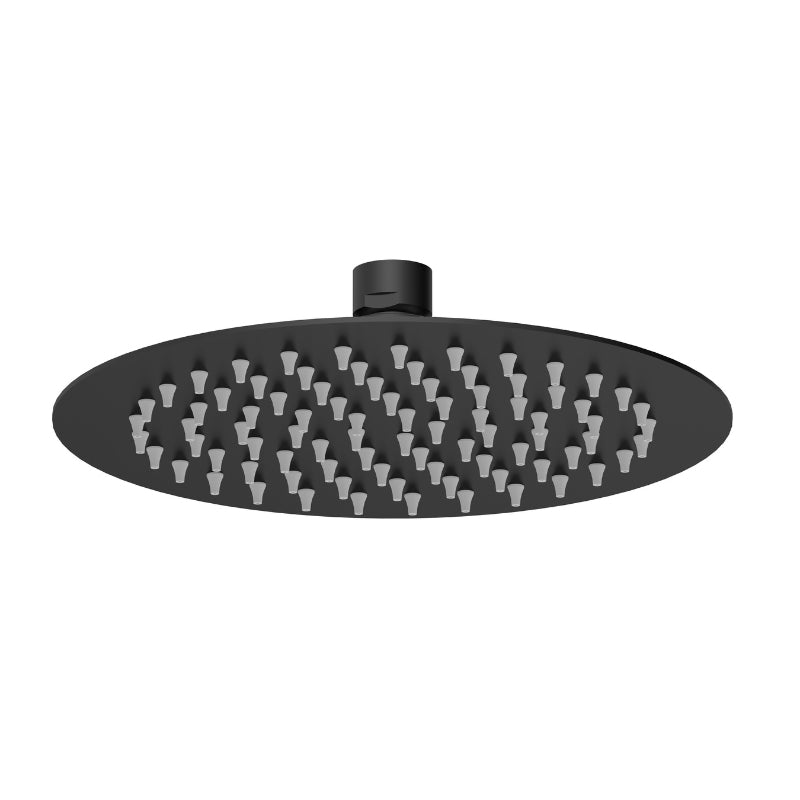 Nuie Fixed Shower Heads (2 sizes, 2 styles, Matt Black) - Brand New Bathrooms