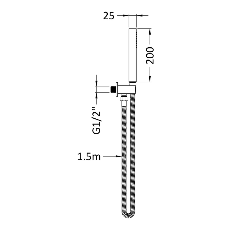 Nuie Shower Accessories Outlet Elbow, Parking Bracket, Flex and Handset (2sizes, 2 styles, Matt Black) - Brand New Bathrooms