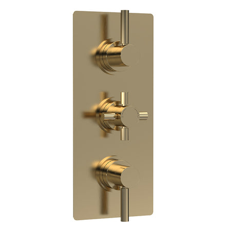 Hudson Reed Tec Pura Thermostatic Shower Valve (2 sizes, Brushed Brass) - Brandnew Bathroom
