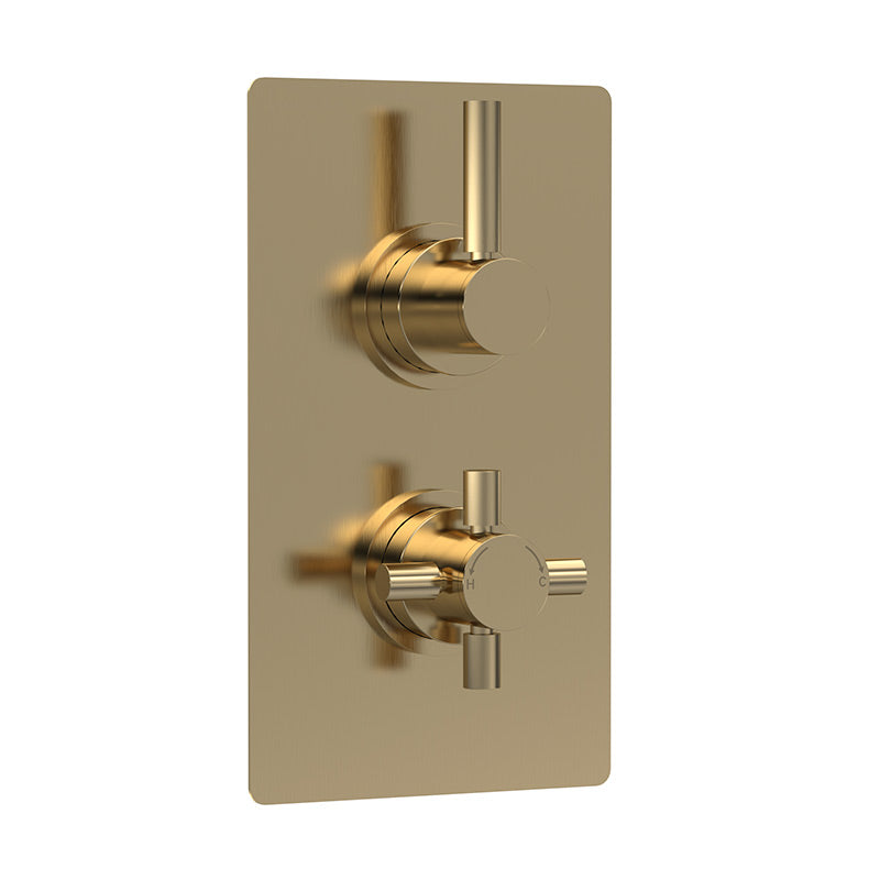 Hudson Reed Tec Pura Thermostatic Shower Valve (2 sizes, Brushed Brass) - Brandnew Bathroom