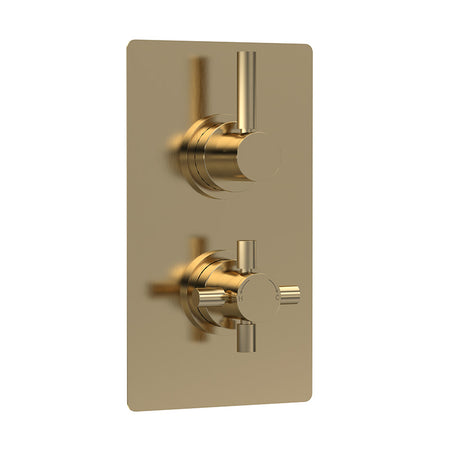 Hudson Reed Tec Pura Thermostatic Shower Valve (2 sizes, Brushed Brass) - Brandnew Bathroom