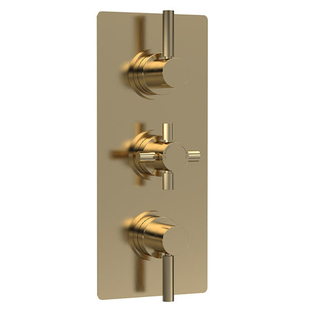 Hudson Reed Tec Pura Thermostatic Shower Valve With Diverter (2 sizes, Brushed Brass) - Brandnew Bathroom