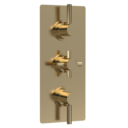 Hudson Reed Tec Pura Thermostatic Shower Valve With Diverter (2 sizes, Brushed Brass) - Brandnew Bathroom