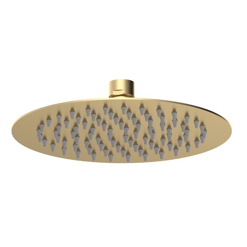 Nuie Fixed Shower Heads (2 sizes, 2 styles, Brushed Brass) - Brand New Bathrooms