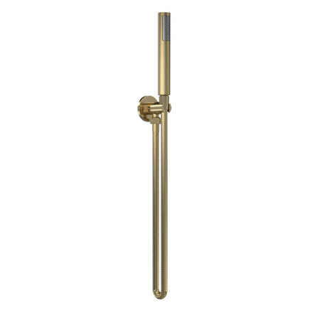 Nuie Shower Accessories Outlet Elbow, Parking Bracket, Flex and Handset (2sizes, 2 styles,Brushed Brass) - Brand New Bathrooms