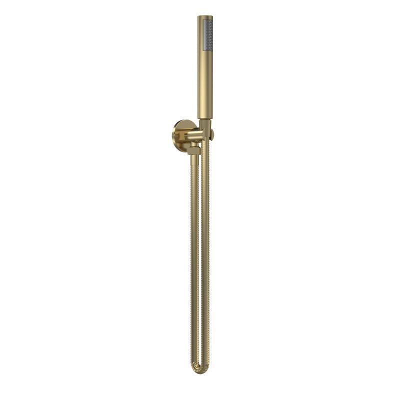 Nuie Shower Accessories Outlet Elbow, Parking Bracket, Flex and Handset (2sizes, 2 styles,Brushed Brass) - Brand New Bathrooms
