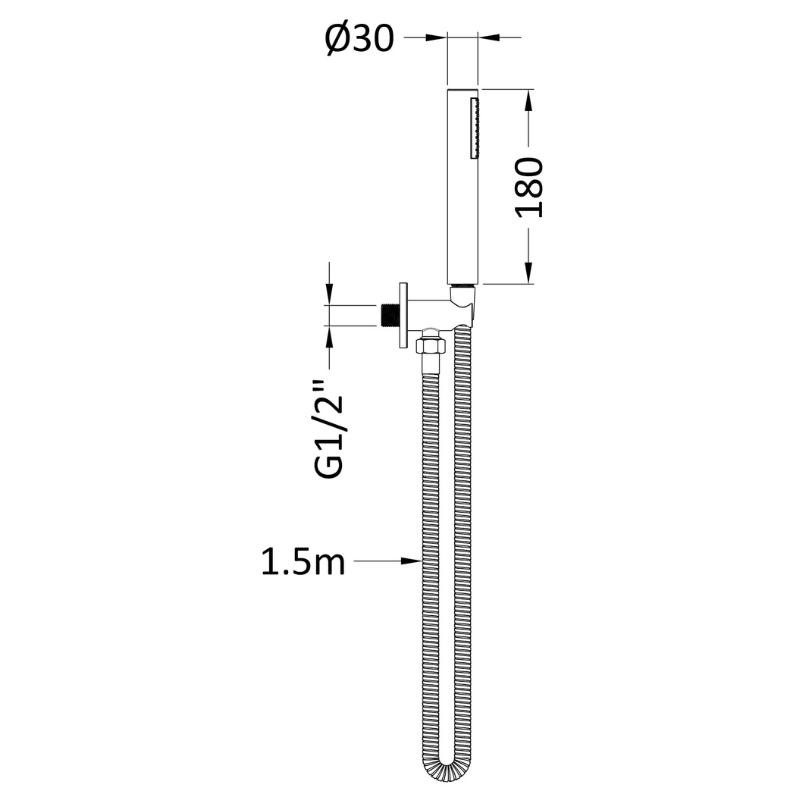 Nuie Shower Accessories Outlet Elbow, Parking Bracket, Flex and Handset (2sizes, 2 styles,Brushed Brass) - Brand New Bathrooms