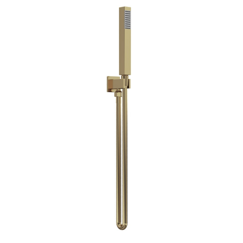 Nuie Shower Accessories Outlet Elbow, Parking Bracket, Flex and Handset (2sizes, 2 styles,Brushed Brass) - Brand New Bathrooms