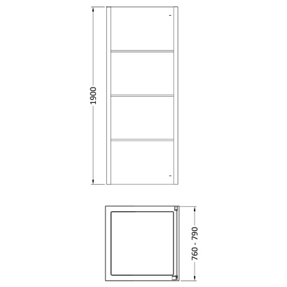 Hudson Reed Apex Wetroom 8mm Glass Side Panel (2 sizes, Matt Black) - Brand New Bathrooms