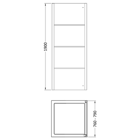 Hudson Reed Apex Wetroom 8mm Glass Side Panel (2 sizes, Matt Black) - Brand New Bathrooms