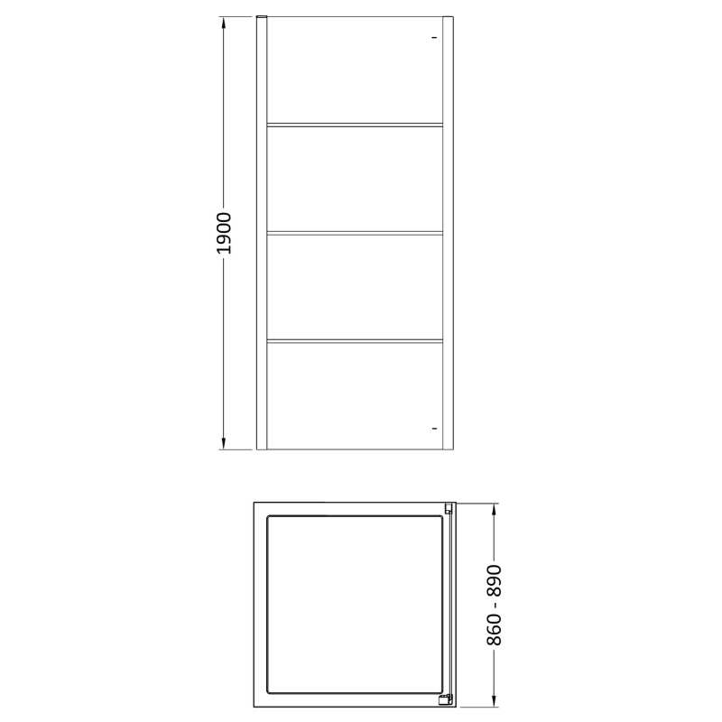 Hudson Reed Apex Wetroom 8mm Glass Side Panel (2 sizes, Matt Black) - Brand New Bathrooms