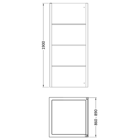 Hudson Reed Apex Wetroom 8mm Glass Side Panel (2 sizes, Matt Black) - Brand New Bathrooms