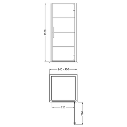 Hudson Reed Apex Hinged 8mm Glass Shower Door (2 sizes, Matt Black) - Brand New Bathrooms