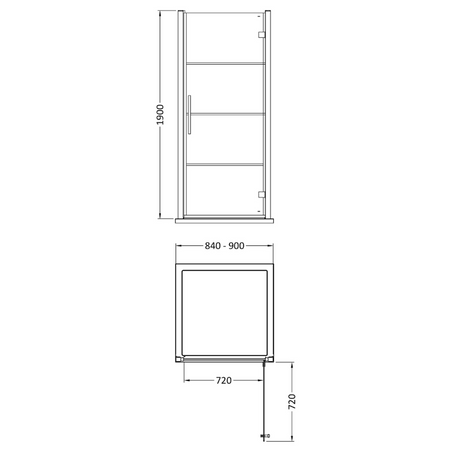 Hudson Reed Apex Hinged 8mm Glass Shower Door (2 sizes, Matt Black) - Brand New Bathrooms