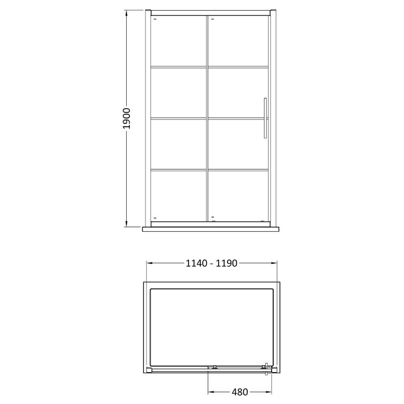 Hudson Reed Apex Sliding Shower Door 8mm Glass (2 sizes, Matt Black) - Brand New Bathrooms