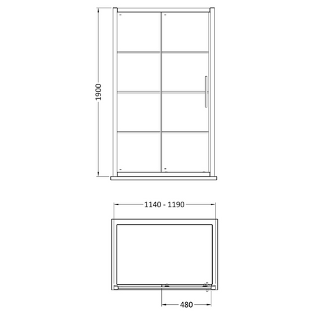 Hudson Reed Apex Sliding Shower Door 8mm Glass (2 sizes, Matt Black) - Brand New Bathrooms