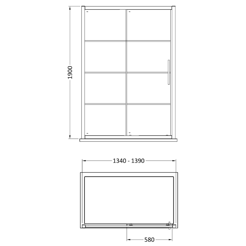 Hudson Reed Apex Sliding Shower Door 8mm Glass (2 sizes, Matt Black) - Brand New Bathrooms