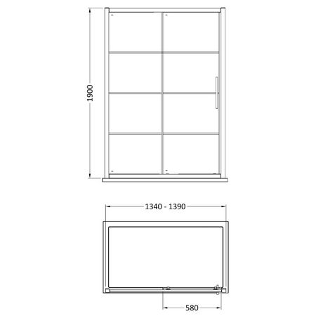 Hudson Reed Apex Sliding Shower Door 8mm Glass (2 sizes, Matt Black) - Brand New Bathrooms