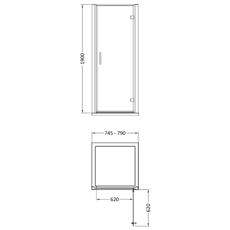 Nuie Lucie Hinged Shower Door (2 sizes, 3 colours) - Brand New Bathrooms