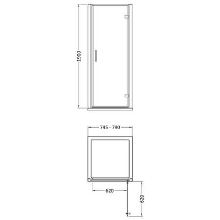 Nuie Lucie Hinged Shower Door (2 sizes, 3 colours) - Brand New Bathrooms