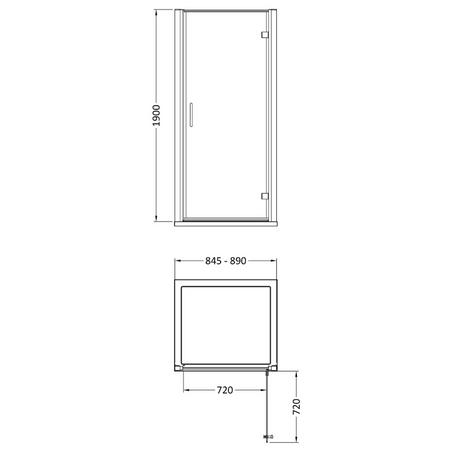 Nuie Lucie Hinged Shower Door (2 sizes, 3 colours) - Brand New Bathrooms